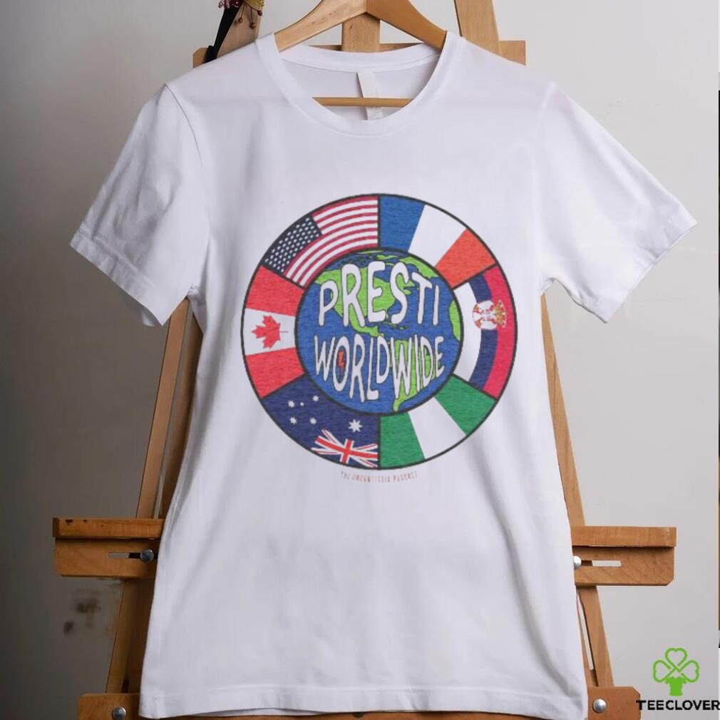 Official Presti Worldwide The Uncontested Podcast Flag T shirt Official Presti Worldwide The Uncontested Podcast Flag T shirt