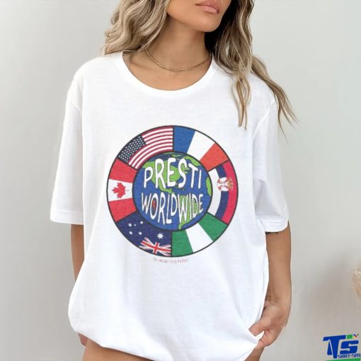 Official Presti Worldwide The Uncontested Podcast Flag T shirt