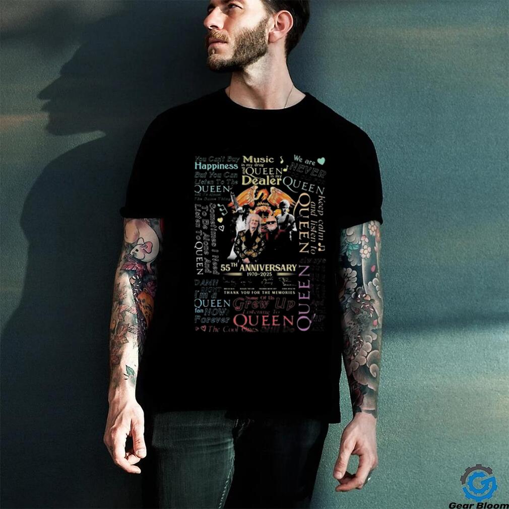 Official Queen Band 55th Anniversary Signature Thank You For The Memories Signatures T shirt Official Queen Band 55th Anniversary Signature Thank You For The Memories Signatures T shirt