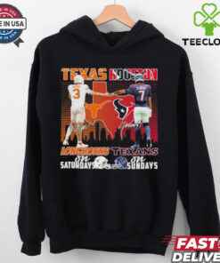 Official Quinn Ewers Texas Longhorns On Saturdays X CJ Stroud Houston Texans On Sundays Shirt