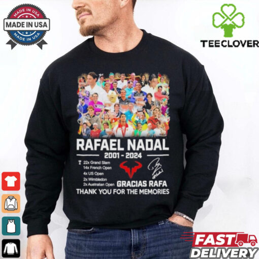 Official Rafael Nadal 2001 2024 Gracias Rafa Thank You For The Memories signatures Shirt