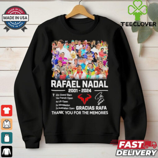 Official Rafael Nadal 2001 2024 Gracias Rafa Thank You For The Memories signatures Shirt
