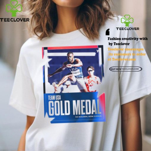 Official Rai Benjamin Team USA Gold Medal 400m Hurdles Paris Olympic 2024 Poster t shirt