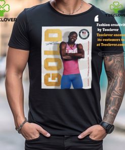 Official Rai Benjamin Team USA Gold Medal Men’s 400m Hurdles Olympic Games Paris 2024 Signature Poster t shirt