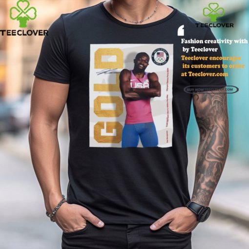 Official Rai Benjamin Team USA Gold Medal Men’s 400m Hurdles Olympic Games Paris 2024 Signature Poster t shirt
