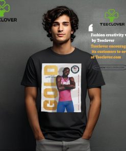 Official Rai Benjamin Team USA Gold Medal Men’s 400m Hurdles Olympic Games Paris 2024 Signature Poster t shirt