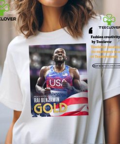Official Rai Benjamin Team USA Gold Medal Men’s 400m Hurdles Paris Olympic 2024 Poster t shirt