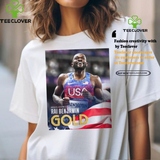 Official Rai Benjamin Team USA Gold Medal Men’s 400m Hurdles Paris Olympic 2024 Poster t shirt