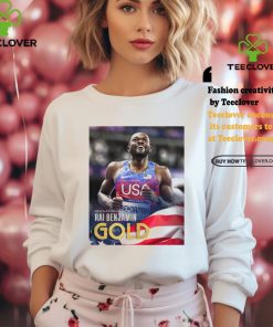 Official Rai Benjamin Team USA Gold Medal Men’s 400m Hurdles Paris Olympic 2024 Poster t shirt