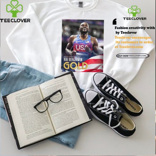 Official Rai Benjamin Team USA Gold Medal Men’s 400m Hurdles Paris Olympic 2024 Poster t shirt