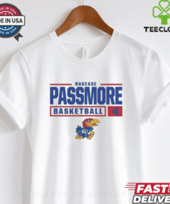 Official Rakease Passmore Rally Kansas Jayhawks Mens NIL Stacked Box Shirt
