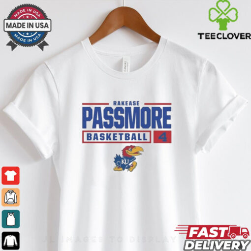 Official Rakease Passmore Rally Kansas Jayhawks Mens NIL Stacked Box Shirt
