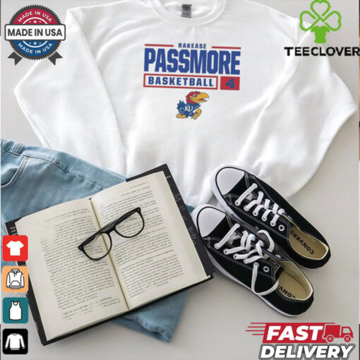 Official Rakease Passmore Rally Kansas Jayhawks Mens NIL Stacked Box Shirt