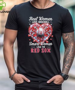 Official Real Women Love Baseball Smart Women Love The Boston Red Sox Heart Diamond 2024 T Shirt
