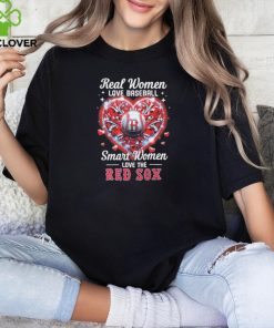 Official Real Women Love Baseball Smart Women Love The Boston Red Sox Heart Diamond 2024 T Shirt