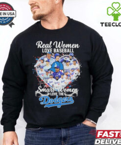 Official Real Women Love Baseball Smart Women Love The Los Angeles Dodgers Player Heart shirt