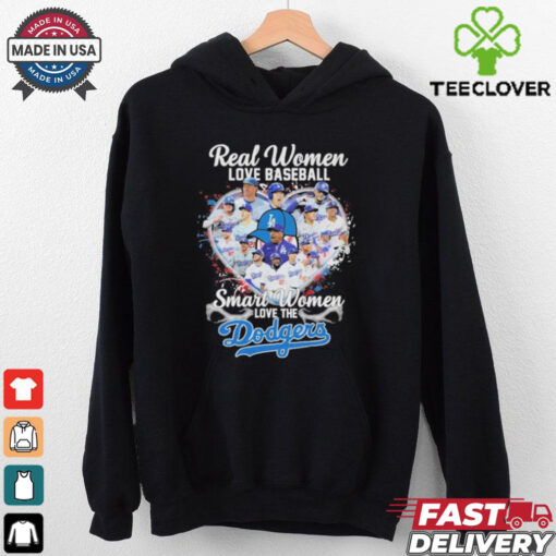 Official Real Women Love Baseball Smart Women Love The Los Angeles Dodgers Player Heart shirt