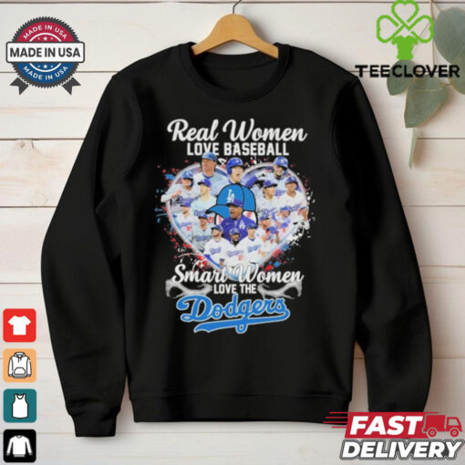 Official Real Women Love Baseball Smart Women Love The Los Angeles Dodgers Player Heart shirt