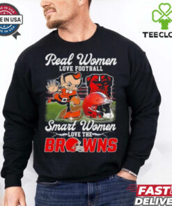 Official Real Women Love Football Smart Women Love The Cleveland Browns Football Mascot Shirt