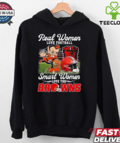 Official Real Women Love Football Smart Women Love The Cleveland Browns Football Mascot Shirt