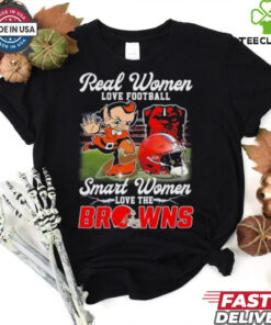 Official Real Women Love Football Smart Women Love The Cleveland Browns Football Mascot Shirt