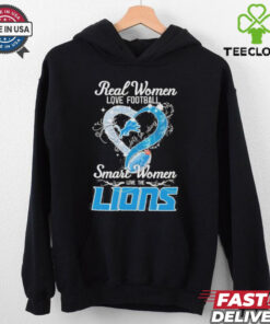 Official Real Women Love Football Smart Women Love The Detroit Lions Heart Diamond shirt