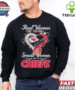 Official Real Women Love Football Smart Women Love The Kansas City Chiefs Let’s Go Chiefs Heart T shirts