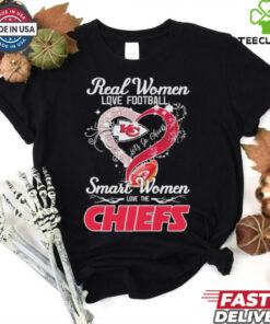 Official Real Women Love Football Smart Women Love The Kansas City Chiefs Let’s Go Chiefs Heart T shirts