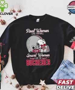 Official Real Women Love Football Smart Women Love The Ohio State Buckeyes X Snoopy Shirt
