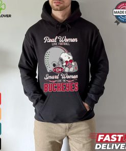 Official Real Women Love Football Smart Women Love The Ohio State Buckeyes X Snoopy Shirt
