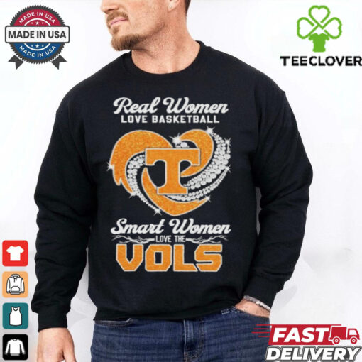 Official Real Women Love Football Smart Women Love The Tennessee Volunteers Heart Diamond T shirts