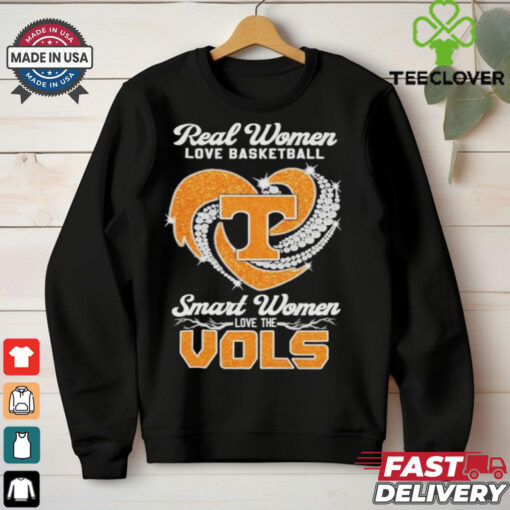Official Real Women Love Football Smart Women Love The Tennessee Volunteers Heart Diamond T shirts