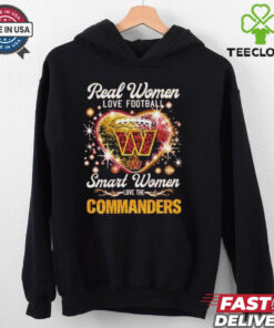 Official Real Women Love Football Smart Women Love The Washington Commanders Redskins Heart Diamond T shirts