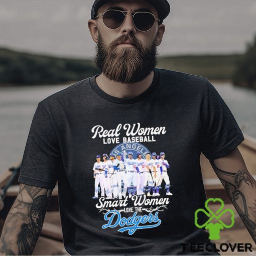 Official Real women love baseball smart women love the Los Angeles Dodgers signatures shirt