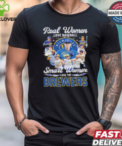 Official Real women love baseball smart women love the Milwaukee Brewers 2024 season players signatures shirt