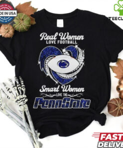 Official Real women love football smart women love the Penn State Nittany Lions heart shirt