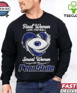 Official Real women love football smart women love the Penn State Nittany Lions heart shirt