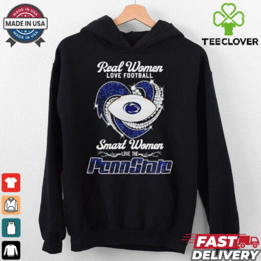 Official Real women love football smart women love the Penn State Nittany Lions heart shirt