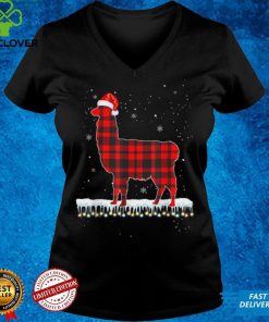 Official Red Plaid Red Buffalo llama Christmas Pajamas Family Gifts T Shirt