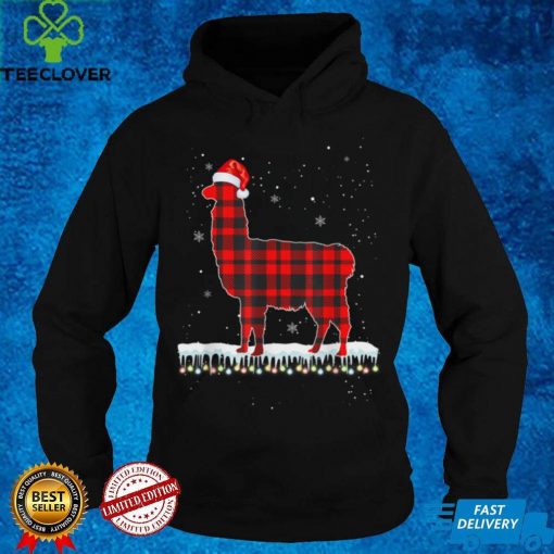 Official Red Plaid Red Buffalo llama Christmas Pajamas Family Gifts T Shirt