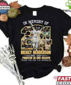Official Rickey Henderson 1958 2024 Oakland Athletics Memories Signature Shirt