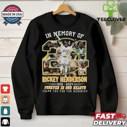 Official Rickey Henderson 1958 2024 Oakland Athletics Memories Signature Shirt