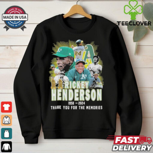 Official Rickey Henderson Oakland Athletics 1958 2024 Thank You For The Menmories Shirt