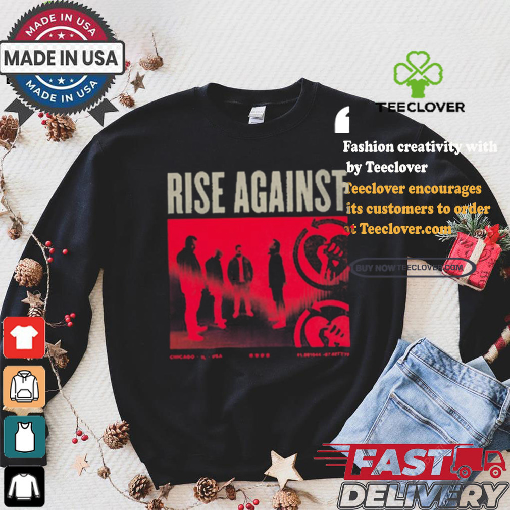 Official Rise Against Band Photo Chicago, Il USA 2024 t shirt Official Rise Against Band Photo Chicago, Il USA 2024 t shirt