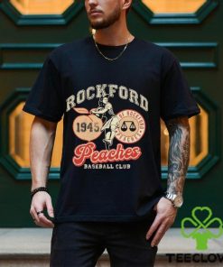 Official Rockford Peaches Baseball Club Logo 1945 T shirt