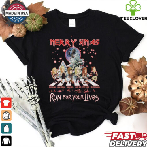 Official Rockin Merry Xmas Run For Your Lives Signatures 2024 Shirt