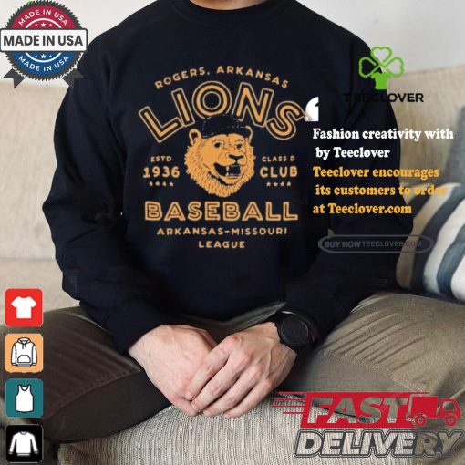 Official Rogers lions arKansas vintage defunct baseball teams T shirt