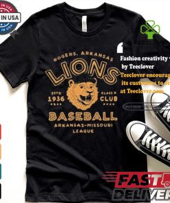 Official Rogers lions arKansas vintage defunct baseball teams T shirt
