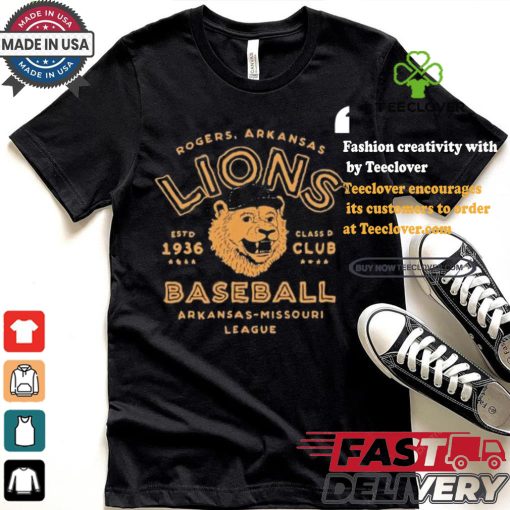 Official Rogers lions arKansas vintage defunct baseball teams T shirt
