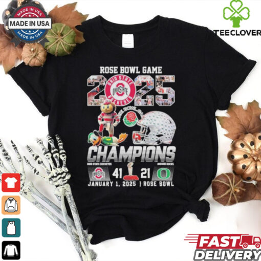 Official Rose Bowl Game 2025 Champions Ohio State Buckeyes 41 21 Oregon Ducks Shirt